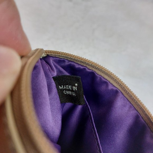 Coach Women's Tan Signature Canvas Metallic Trim Mini Bag/Wristlet - Picture 4 of 8